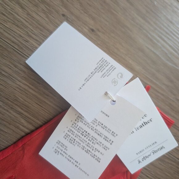 & OTHER STORIES | Suede Leather Gloves Red - Picture 4 of 9